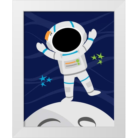 Space Man White Modern Wood Framed Art Print by Robinson, Tamara