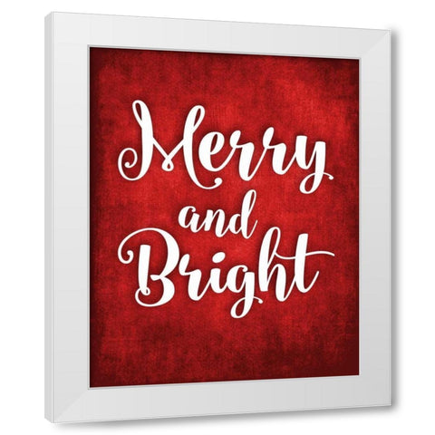 Merry and Bright White Modern Wood Framed Art Print by Robinson, Tamara