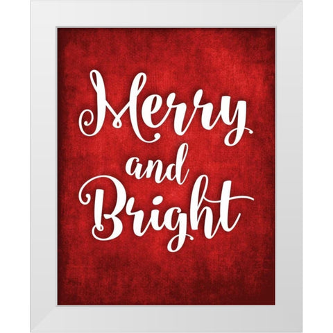 Merry and Bright White Modern Wood Framed Art Print by Robinson, Tamara