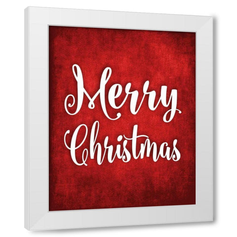 Merry Christmas White Modern Wood Framed Art Print by Robinson, Tamara