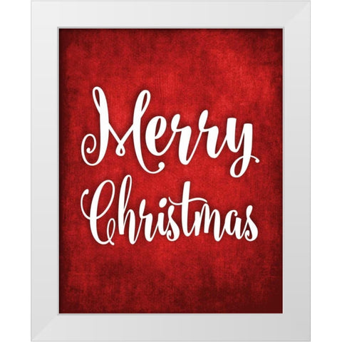 Merry Christmas White Modern Wood Framed Art Print by Robinson, Tamara