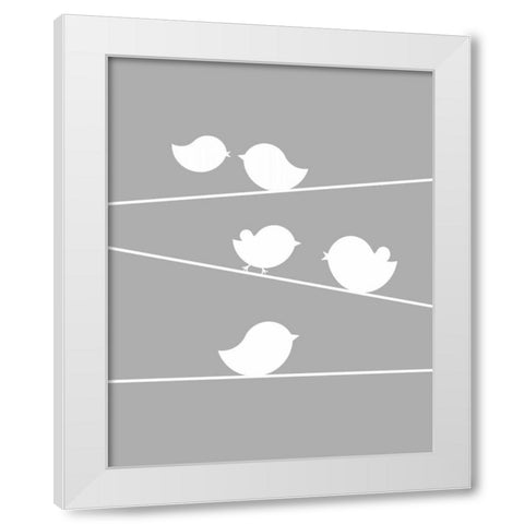 Bird on a Wife II White Modern Wood Framed Art Print by Robinson, Tamara