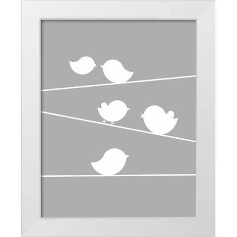 Bird on a Wife II White Modern Wood Framed Art Print by Robinson, Tamara