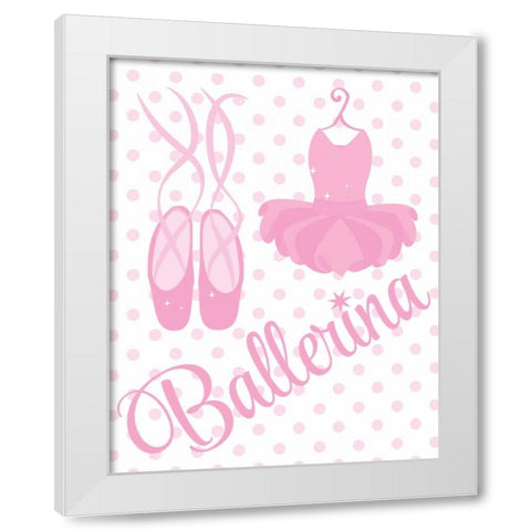 Sparkle Ballerina I White Modern Wood Framed Art Print by Robinson, Tamara