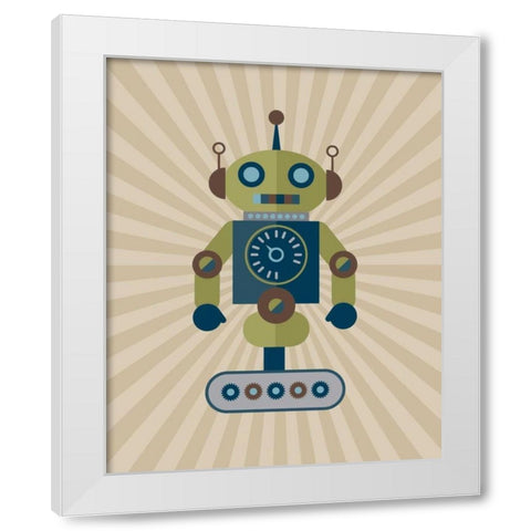 Robot I White Modern Wood Framed Art Print by Robinson, Tamara