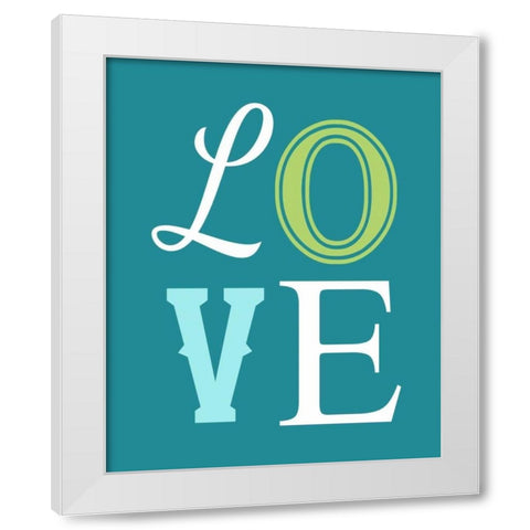 Love White Modern Wood Framed Art Print by Robinson, Tamara