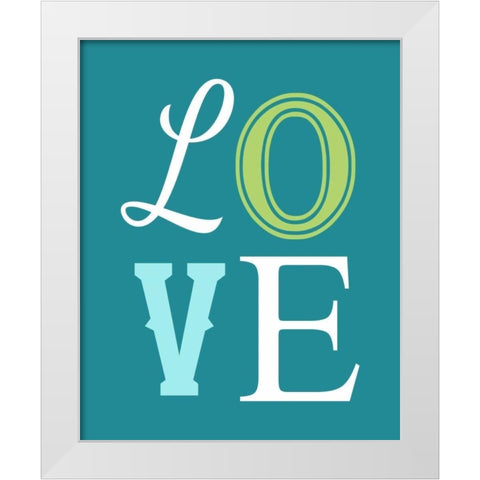 Love White Modern Wood Framed Art Print by Robinson, Tamara