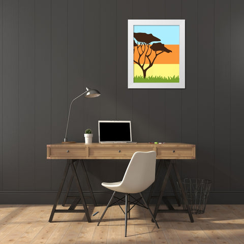 Safari I White Modern Wood Framed Art Print by Robinson, Tamara
