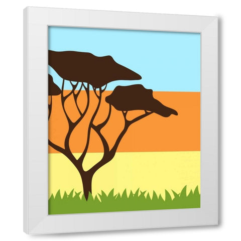Safari I White Modern Wood Framed Art Print by Robinson, Tamara