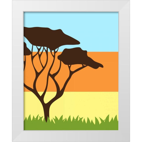 Safari I White Modern Wood Framed Art Print by Robinson, Tamara