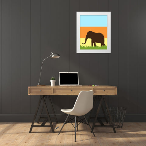 Safari III White Modern Wood Framed Art Print by Robinson, Tamara
