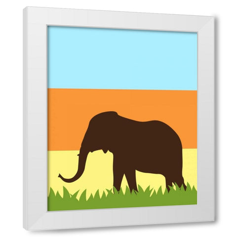 Safari III White Modern Wood Framed Art Print by Robinson, Tamara