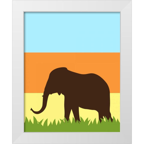 Safari III White Modern Wood Framed Art Print by Robinson, Tamara