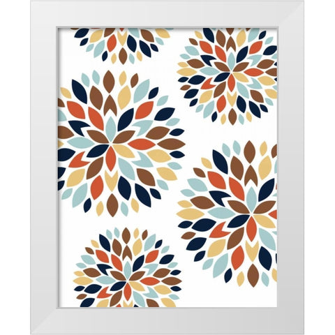Flower Petal Burst White Modern Wood Framed Art Print by Robinson, Tamara