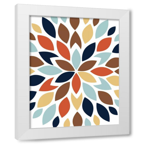 Flower Petal Burst III White Modern Wood Framed Art Print by Robinson, Tamara