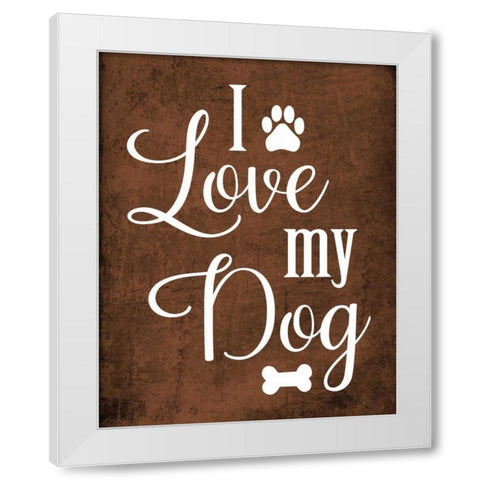 Dog Love II White Modern Wood Framed Art Print by Robinson, Tamara