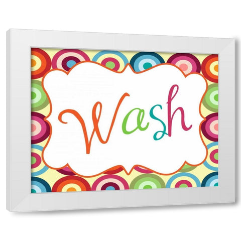 Colorful Wash White Modern Wood Framed Art Print by Robinson, Tamara