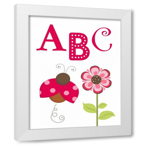 Ladybug ABC White Modern Wood Framed Art Print by Robinson, Tamara