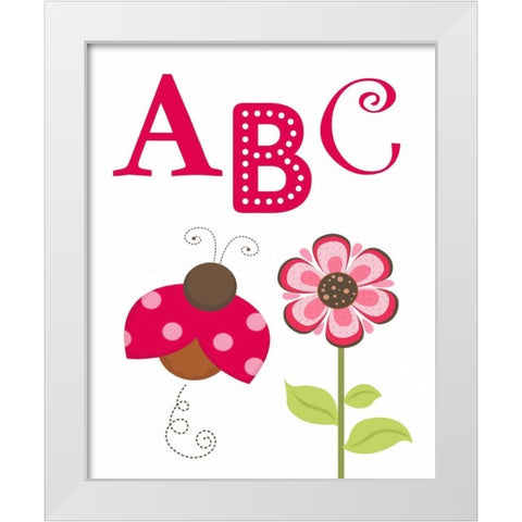 Ladybug ABC White Modern Wood Framed Art Print by Robinson, Tamara