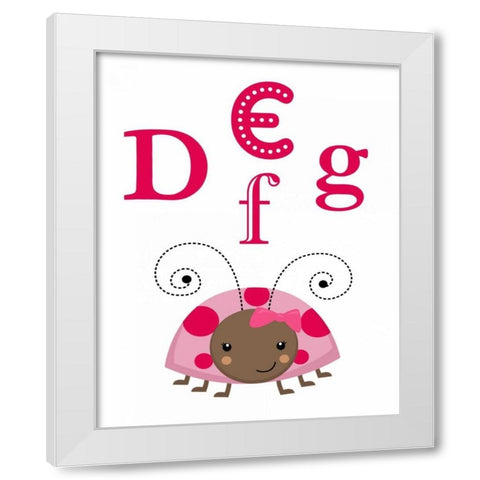 Ladybug DEFG White Modern Wood Framed Art Print by Robinson, Tamara