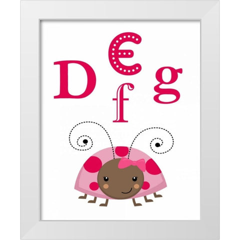 Ladybug DEFG White Modern Wood Framed Art Print by Robinson, Tamara