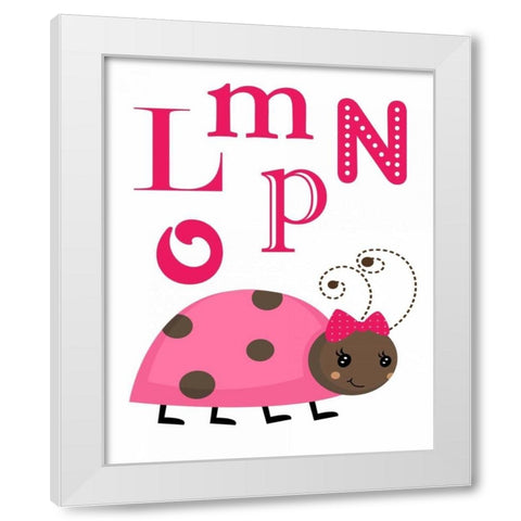 Ladybug LMNOP White Modern Wood Framed Art Print by Robinson, Tamara