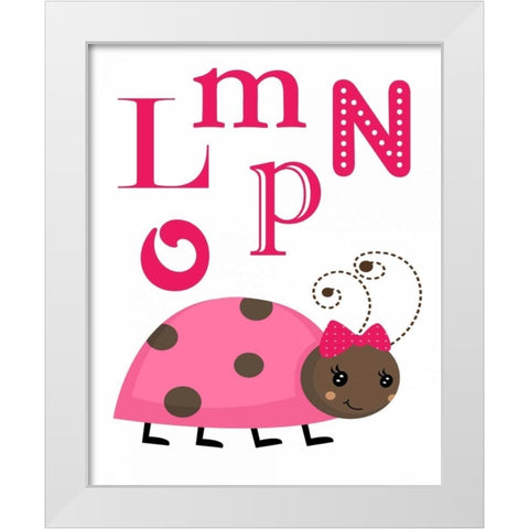 Ladybug LMNOP White Modern Wood Framed Art Print by Robinson, Tamara