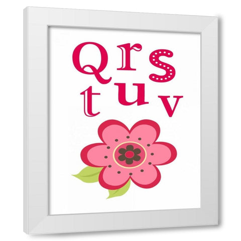 Ladybug QRSTUV White Modern Wood Framed Art Print by Robinson, Tamara