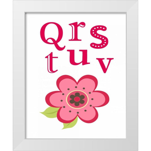 Ladybug QRSTUV White Modern Wood Framed Art Print by Robinson, Tamara