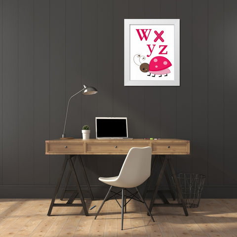 Ladybug WXYZ White Modern Wood Framed Art Print by Robinson, Tamara