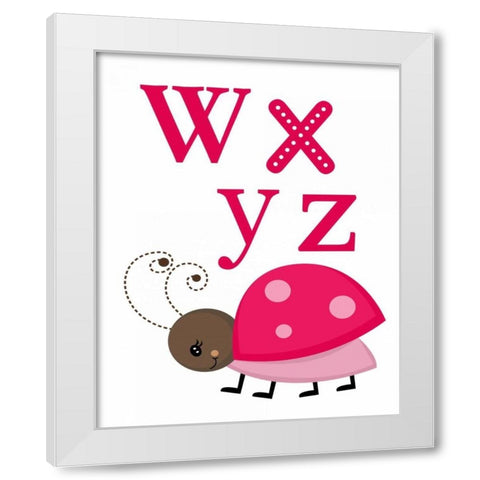 Ladybug WXYZ White Modern Wood Framed Art Print by Robinson, Tamara