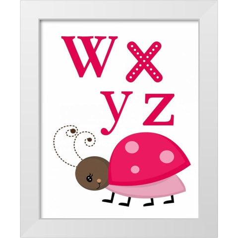 Ladybug WXYZ White Modern Wood Framed Art Print by Robinson, Tamara