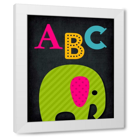 ABC Animal White Modern Wood Framed Art Print by Robinson, Tamara