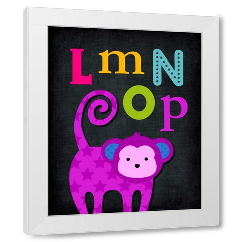 LMNOP Animal White Modern Wood Framed Art Print by Robinson, Tamara