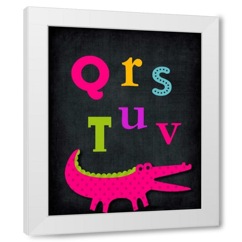 QRSTUV Animal White Modern Wood Framed Art Print by Robinson, Tamara