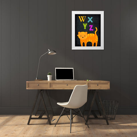 WXYZ Animal White Modern Wood Framed Art Print by Robinson, Tamara
