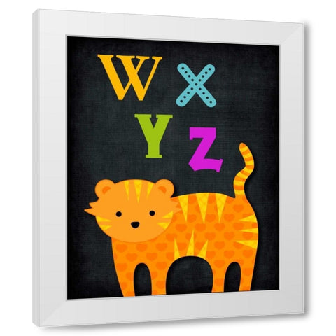 WXYZ Animal White Modern Wood Framed Art Print by Robinson, Tamara