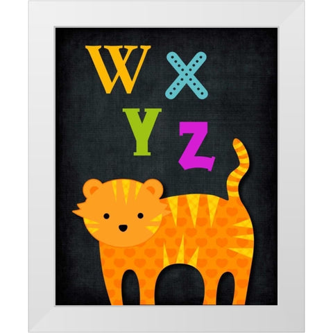 WXYZ Animal White Modern Wood Framed Art Print by Robinson, Tamara