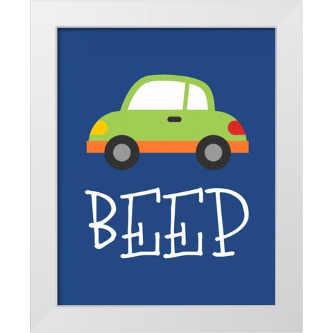 Car Beep White Modern Wood Framed Art Print by Robinson, Tamara