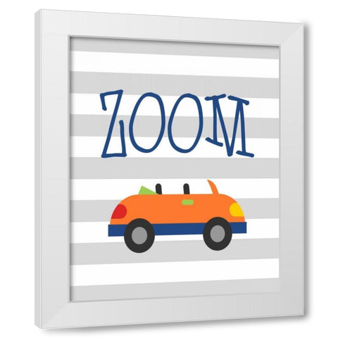Car Zoom White Modern Wood Framed Art Print by Robinson, Tamara