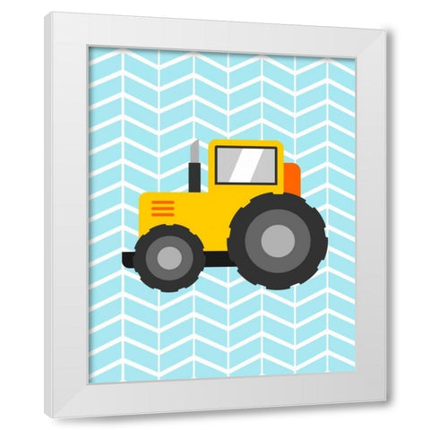 Construction Truck I White Modern Wood Framed Art Print by Robinson, Tamara