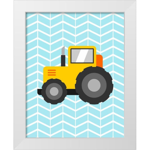 Construction Truck I White Modern Wood Framed Art Print by Robinson, Tamara