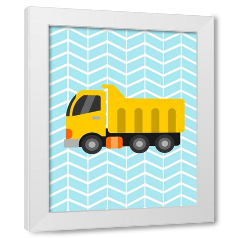 Construction Truck II White Modern Wood Framed Art Print by Robinson, Tamara