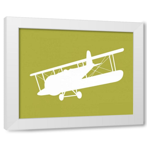 Airplane II White Modern Wood Framed Art Print by Robinson, Tamara