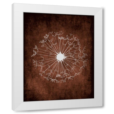 Dandelion on Brown II White Modern Wood Framed Art Print by Robinson, Tamara