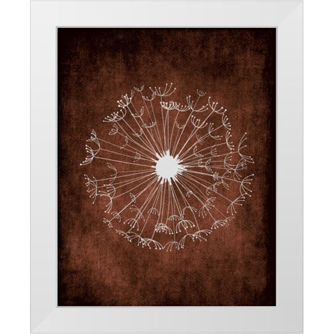Dandelion on Brown II White Modern Wood Framed Art Print by Robinson, Tamara