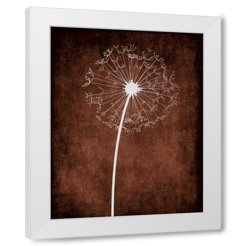 Dandelion on Brown III White Modern Wood Framed Art Print by Robinson, Tamara