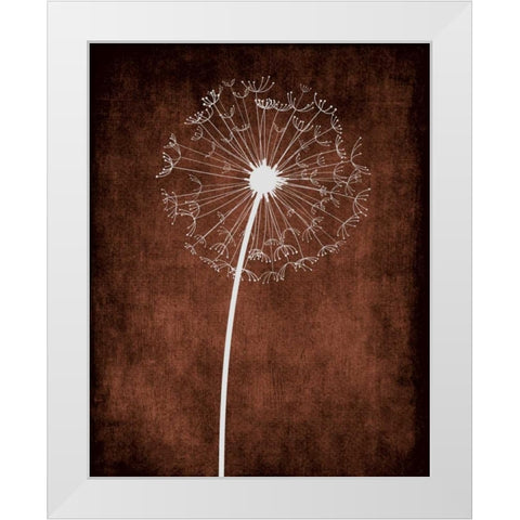 Dandelion on Brown III White Modern Wood Framed Art Print by Robinson, Tamara