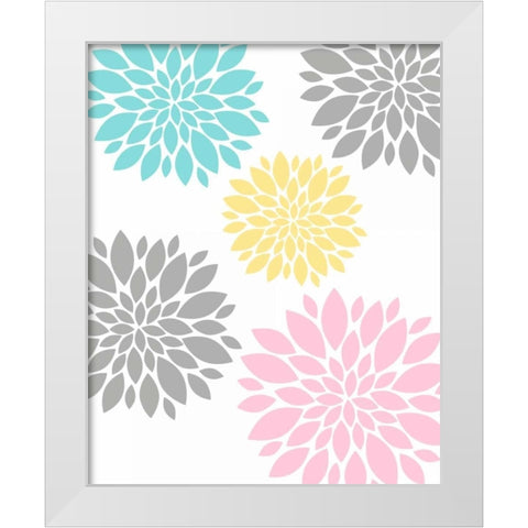 Flowers White Modern Wood Framed Art Print by Robinson, Tamara