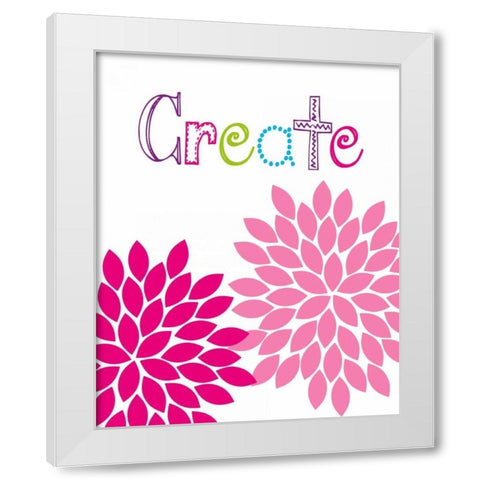 Create Flower White Modern Wood Framed Art Print by Robinson, Tamara